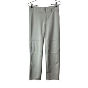 Under Armour gray long baseball pants zip fly belt loops size youth large